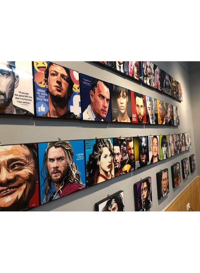 اي ار اس لوحة فنية مطبوعة على قماش أكريليك مؤطر، بتصميم مستوحى من شخصية الجوكر في فيلم باتمان: فارس الظلام، مقاس 10 × 10 بوصة، باللون الأبيض. - Image 4