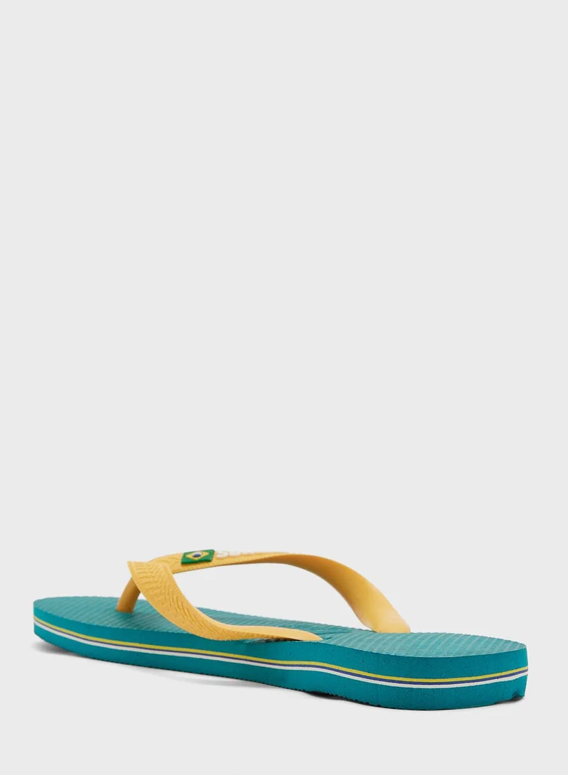 havaianas Logo Detail Thong Flip Flops