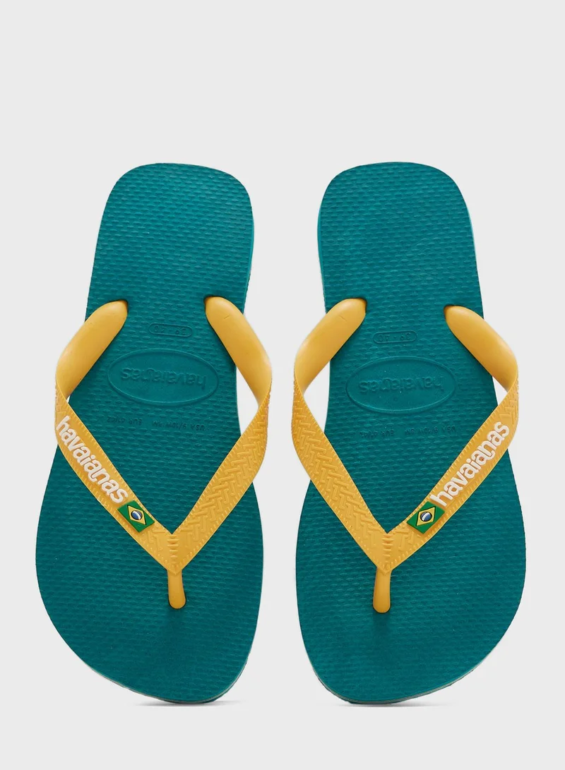 havaianas Logo Detail Thong Flip Flops