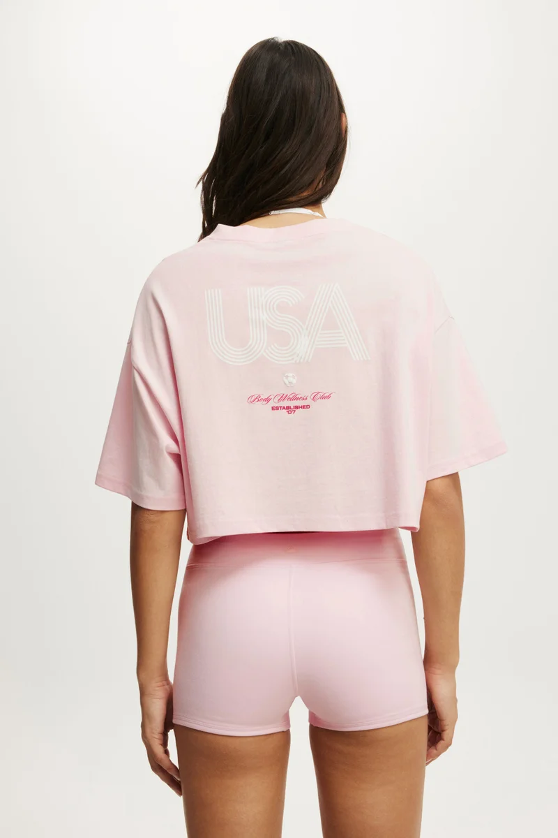 Cotton On  CROPPED GRAPHIC SPORTY TEE for Women | Best Price UAE