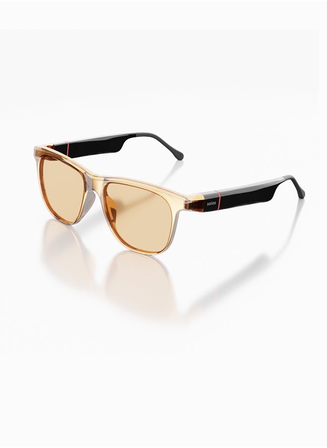 solos smartglasses - XEON 5 SMARTGLASSES | SOLOS AIRGO™ 3 -color brown-mart Glasses for iPhone and Android. Chat GPT personal assistant. Solos multi language group translate. AI coach. Whisper® Technology.  Whisper® Messeges & Events. Up to 10 hours battery life. BT 5.2 an BLE Wireless. ~ 33ft in open space. - Image 1