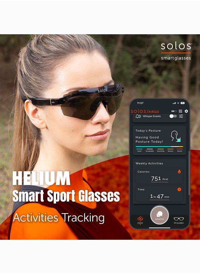 solos smartglasses - XEON 5 SMARTGLASSES | SOLOS AIRGO™ 3 -color brown-mart Glasses for iPhone and Android. Chat GPT personal assistant. Solos multi language group translate. AI coach. Whisper® Technology.  Whisper® Messeges & Events. Up to 10 hours battery life. BT 5.2 an BLE Wireless. ~ 33ft in open space. - Image 1