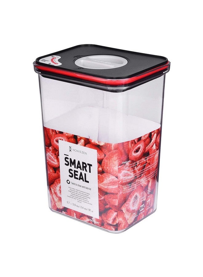 Now & Zen Smart Seal (Pack of 2) BPA-free Stackable Food Safe Kitchen Storage Container - Tritan Plastic Canister with Twist Lids | Airtight & Leak Proof | Freezer, Microwave & Dishwasher Safe | (2.7 Litre, Rectangle Black) - Image 4
