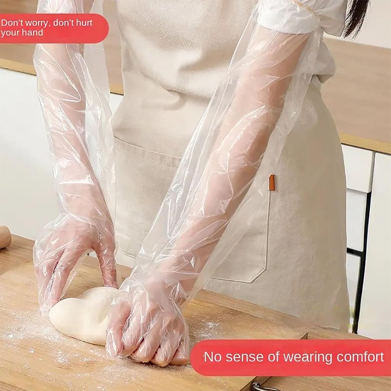 ToolHouse Disposable Gloves, 50PCS Disposable Kitchen Gloves, Multi-Purpose Cleaning Gloves, 60cm Length, For Cooking, Cleaning and Work - Image 3