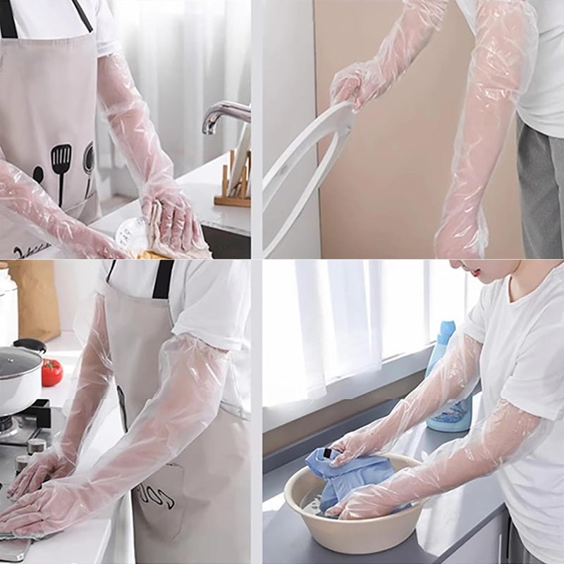 ToolHouse Disposable Gloves, 50PCS Disposable Kitchen Gloves, Multi-Purpose Cleaning Gloves, 60cm Length, For Cooking, Cleaning and Work - Image 5