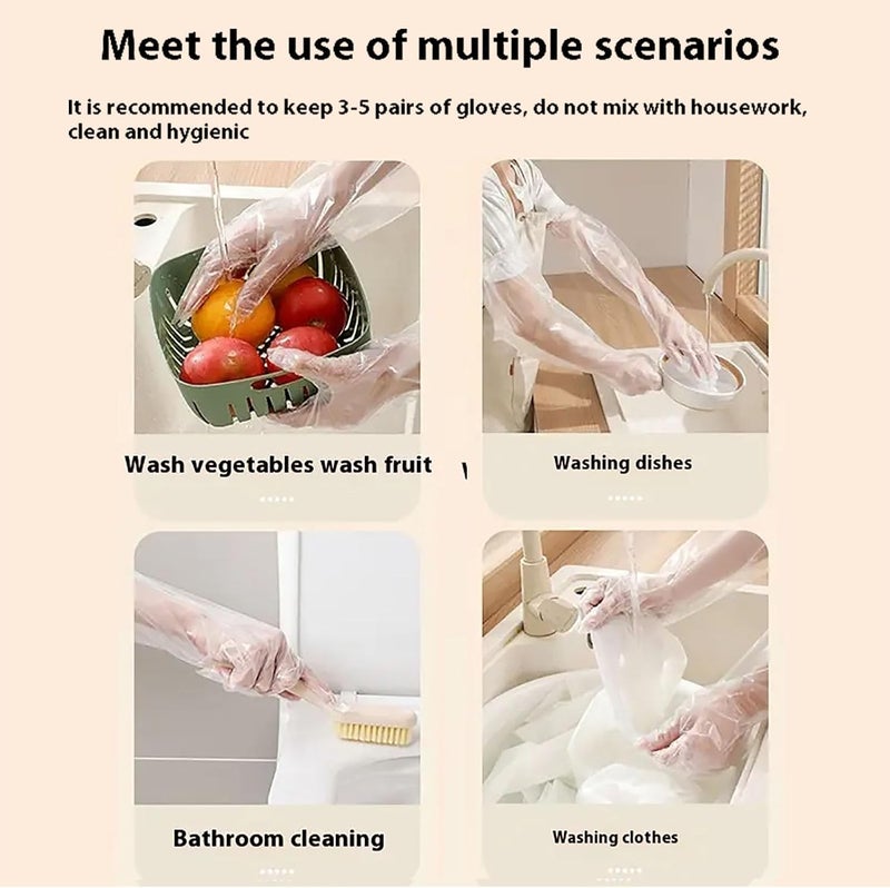 ToolHouse Disposable Gloves, 50PCS Disposable Kitchen Gloves, Multi-Purpose Cleaning Gloves, 60cm Length, For Cooking, Cleaning and Work - Image 4