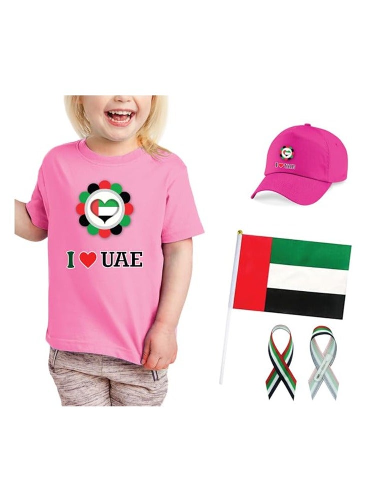 تي شيرت أطفال بنات الإمارات العربية المتحدة مع مجموعة كومبو - Image 1