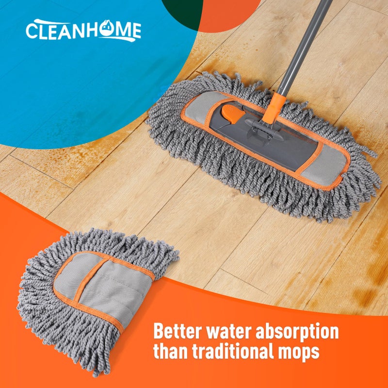 CLEANHOME Microfiber Dust Mop Replacement Pads for Hardwood Floor Cleaning, Washable and Reusable Chenille Mop Pads 3 Packs - Image 5