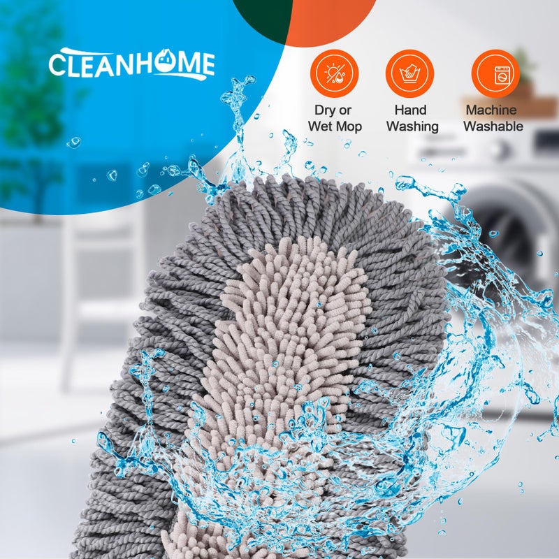 CLEANHOME Microfiber Dust Mop Replacement Pads for Hardwood Floor Cleaning, Washable and Reusable Chenille Mop Pads 3 Packs - Image 3