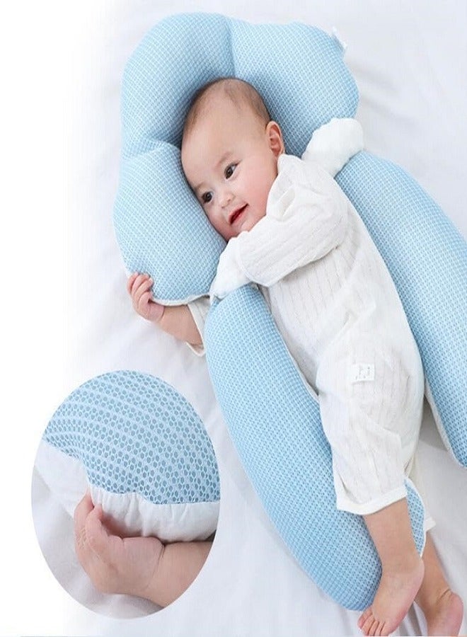 McDou Baby Pillow, Anti-Startle Pillow Sleeping Pillow, Head Shaping Pillow, Memory Foam Head and Neck Support, Portable Machine Washable, Detachable shaping Pillow for 0-36 Months Infant - Image 1