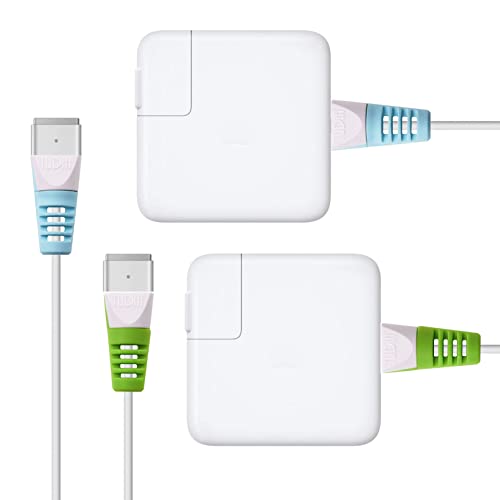 TUDIA [Klip 4Pcs Snap On Charging Cable Cord Saver Protector Compatible with MacBook Magsafe 2 Power Adapter - Blue & Green - Image 1