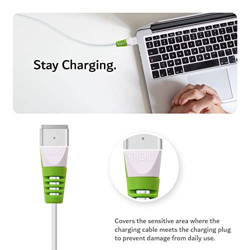 TUDIA [Klip 4Pcs Snap On Charging Cable Cord Saver Protector Compatible with MacBook Magsafe 2 Power Adapter - Blue & Green - Image 5