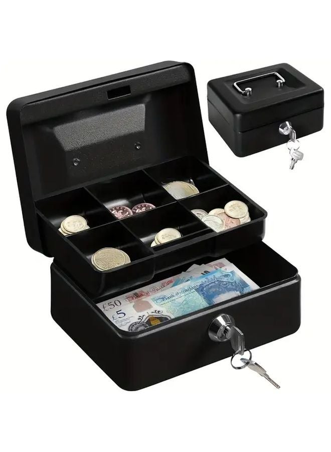 White Heavy Duty Safe Cash Box With Key Lock Large Capacity Bank Deposit Safe - Image 4