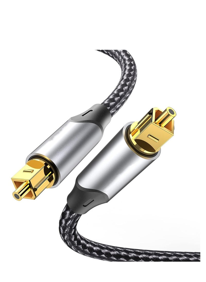 KASTWAVE Digital Optical Audio Cable 3.3ft Nylon Braided Fiber, Slim Metal Case, Gold Plated Plug, Toslink Fiber Optic Audio Cable for Sound Bar TV PS4 S*msung Vizio Bose LG, 1 Pcs - Image 1