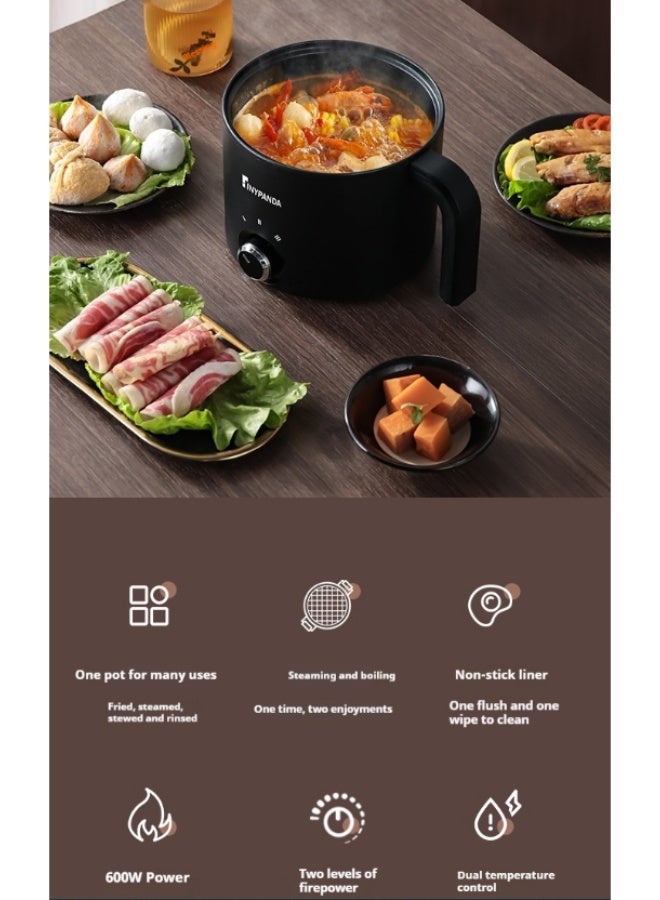 1.8L Electric Hot Pot，Ramen Cooker, Dual power supply Mini Portable Multi-Functional Lazy Pot for Pasta, Noodles, Egg, Soup,Rice，Non-Stick Noodle Cooker with Boil Dry Protection for Dorm, Office - Image 4