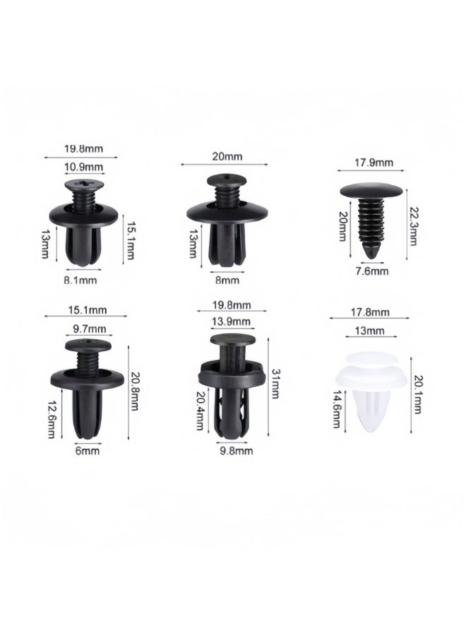علبة تحتوي على 100 قطعة من مشابك تثبيت بلاستيكية للسيارة – أداة لإصلاح هيكل السيارة، طراز عالمي يناسب معظم السيارات، تتضمن أدوات مساعدة. - Image 2