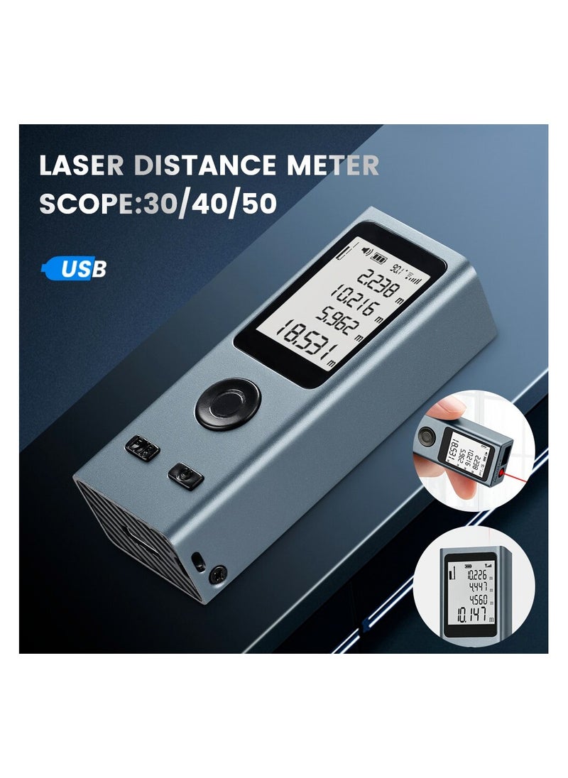 Generic - Mini Laser Distance Meter 30M - Smart Measure Device, Portable Digital Range Finder, USB Charging, Rechargeable Handheld Tool - Image 1