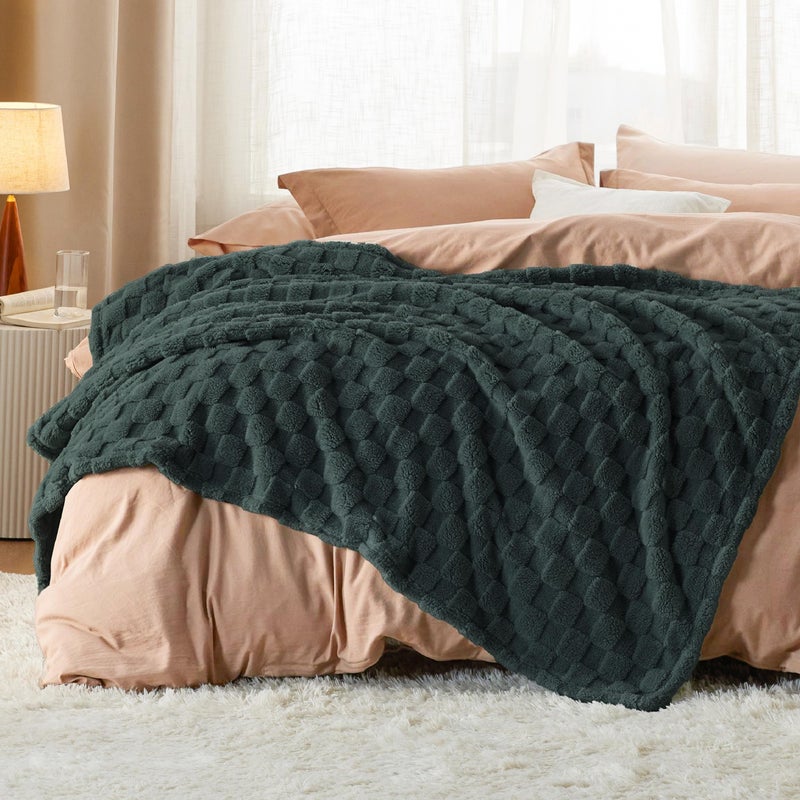 Bedsure GentleSoft Dark Green Spring Throw Blanket for Couch - Checkered Fleece Blankets for Kids Girls, Cute Soft Cozy Throw for Bedroom Home Decor Gifts, 50x60 Inches - Image 5