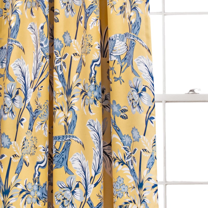 Lush Decor Dolores Light Filtering Wind ow Panels, Pair, 52" W x 63" L, Yellow - Floral Curtains for Bedroom - Vintage Curtains - Coquette Room Decor - Image 3