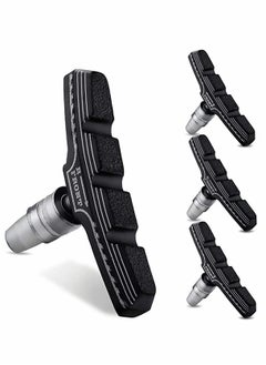 4PCS Premium Bike Brake Pads Professional Mountain and Road Bicycle V-Brake Pads Bike Brake blocks Kit No Noise No Skid Bicycle Silent Brake Pads Hard Wearing Material Humanize Design