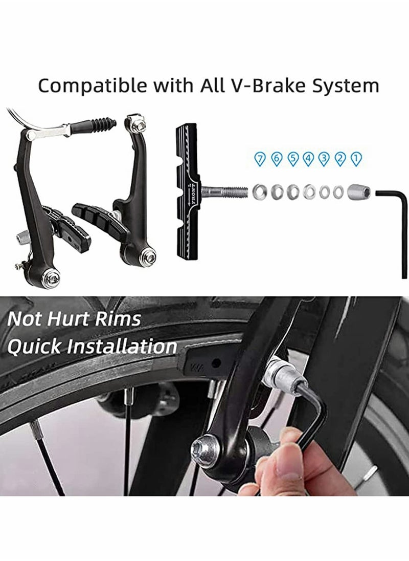 SYOSI - 4PCS Premium Bike Brake Pads Professional Mountain and Road Bicycle V-Brake Pads Bike Brake blocks Kit No Noise No Skid Bicycle Silent Brake Pads Hard Wearing Material Humanize Design - Image 1