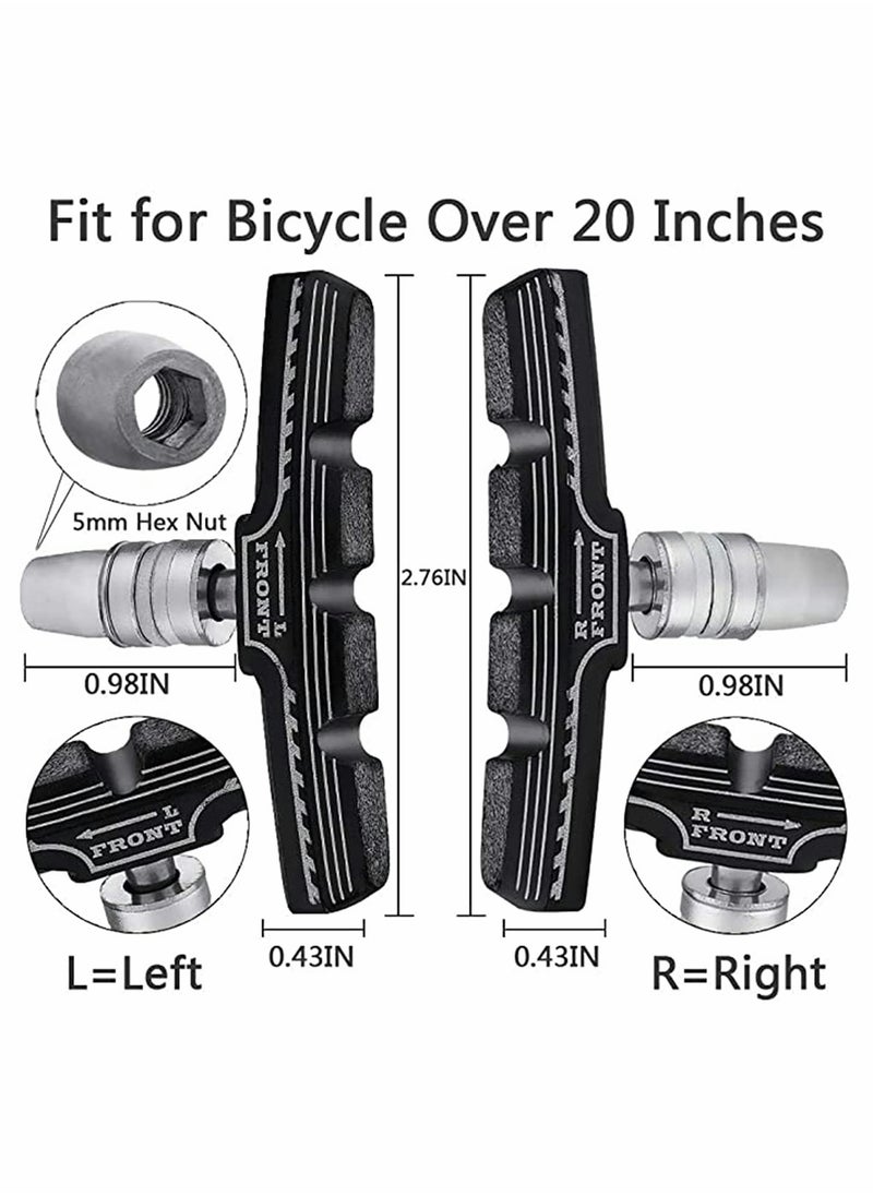 SYOSI - 4PCS Premium Bike Brake Pads Professional Mountain and Road Bicycle V-Brake Pads Bike Brake blocks Kit No Noise No Skid Bicycle Silent Brake Pads Hard Wearing Material Humanize Design - Image 1