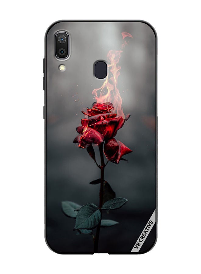 VR CREATIVE Protective Case Cover For Samsung Galaxy A30 Burning Rose Design Multicolour - Image 1