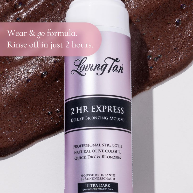 Loving Tan 2 HR Express Self Tanning Mousse, Ultra Dark - Streak Free, Natural, Professional Quality - 5+ Sunless Self Tanner Applications per Bottle, Cruelty Free, Naturally Derived DHA - 6.7 FL Oz - Image 5