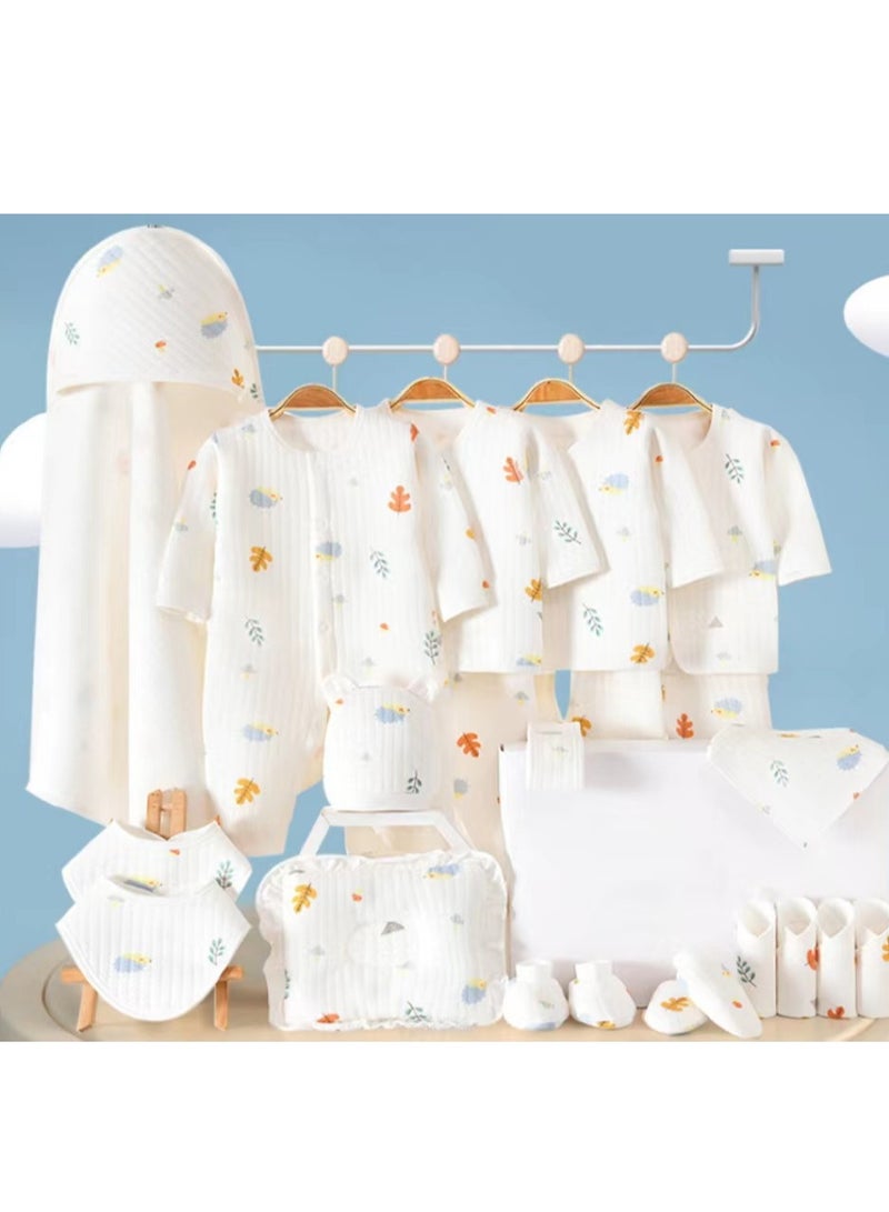KUYING 22 Pieces Baby Gift Box Set, Newborn White Clothing And Supplies, Complete Set Of Newborn Clothing Thermal insulation  - Image 1