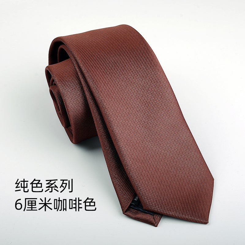 Korean Style Mens Black Silk Tie 6CM Burgundy  - Image 5