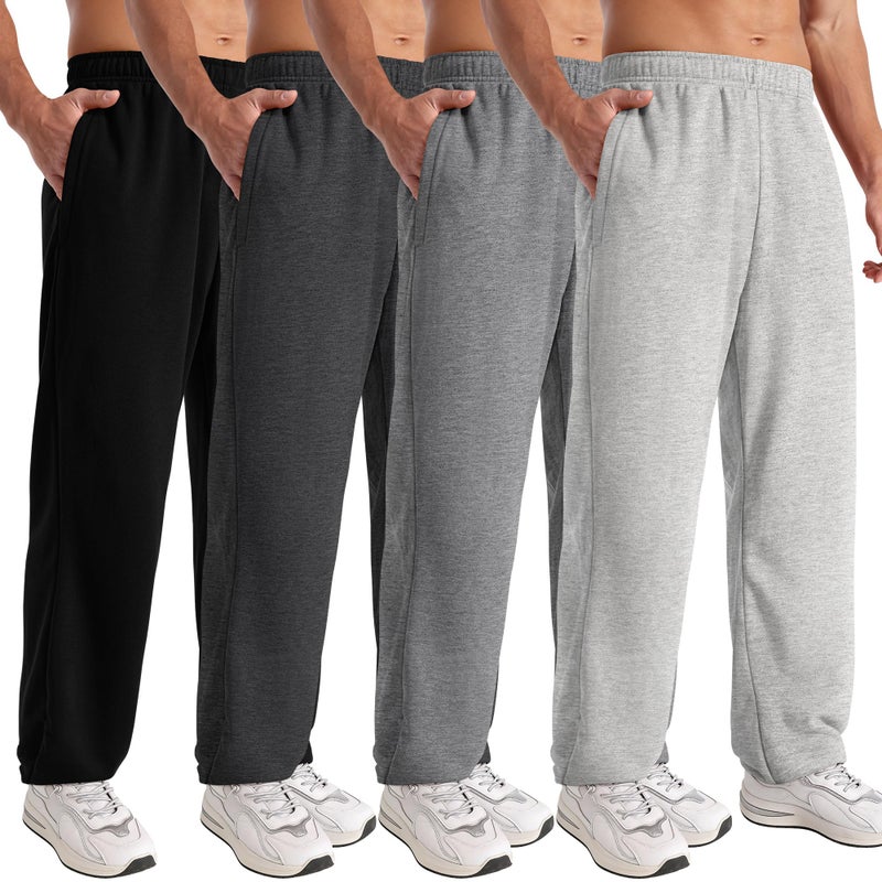 Aocku 4 Pack Mens Sweatpants Athletic Mens Joggers Sweat Pants with Pockets Drawstring Workout Gym Pants, Color A XL - Image 1