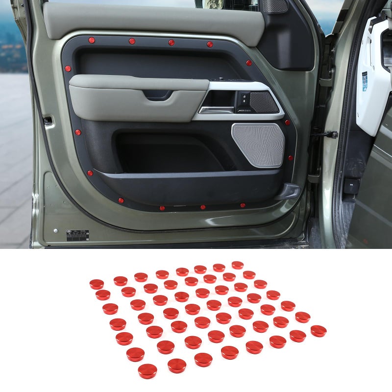 HIRUFAIT HIRUFAIT Screw Decorative Cover for 2020-2023 Land Rover Defender 110 Accessories, 56 PCS Aluminum Alloy Car Screw Protection Cover Trim (Defender 110 - for 4 Side Doors) - Image 1