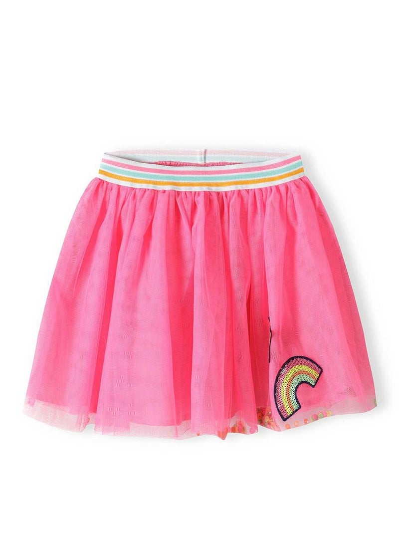 MINOTI Kids Girls Tulle Skirt with Elastic Waistband and Print - Image 2