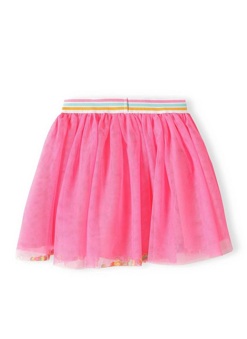 MINOTI Kids Girls Tulle Skirt with Elastic Waistband and Print - Image 3