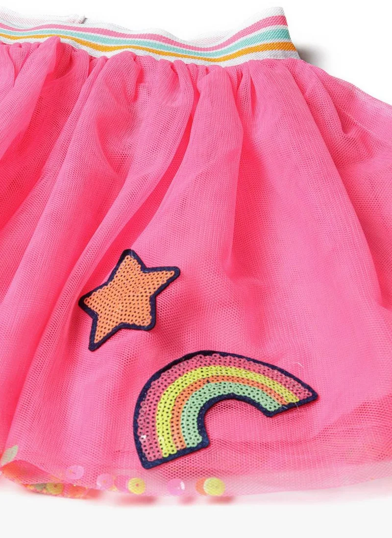 MINOTI Kids Girls Tulle Skirt with Elastic Waistband and Print