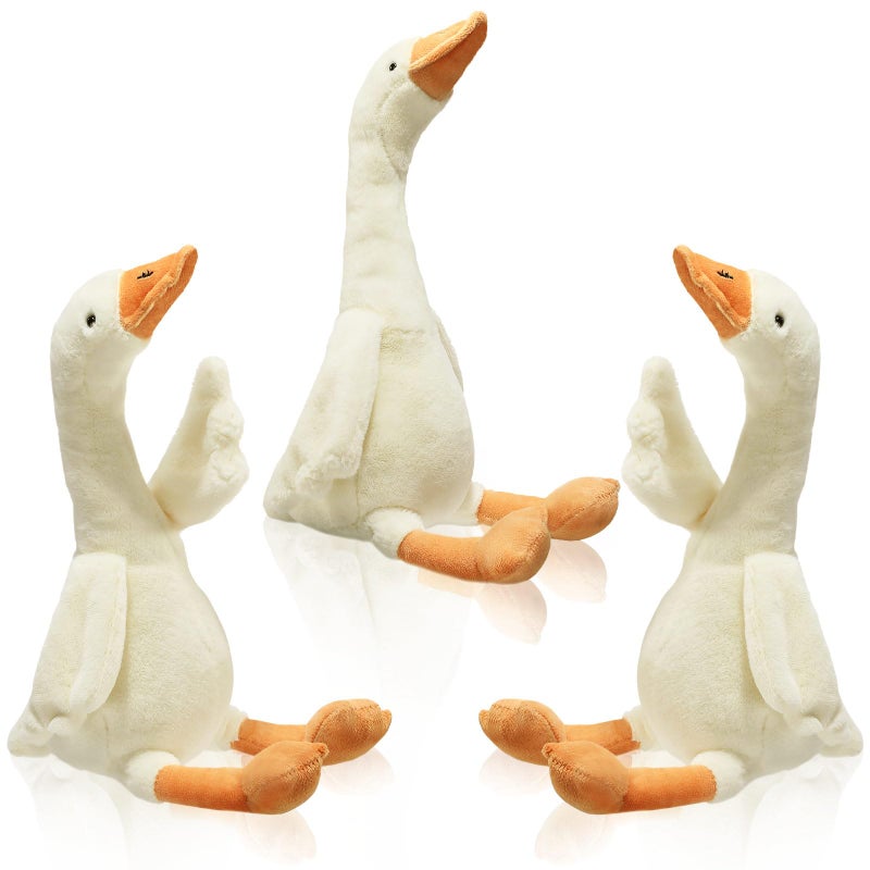 Sosation 3 Pieces 236 Silly Goose Plush Stuffed Animal Toy Swan Stuffed Animal White Fluffy Cute Goose Funny Duck Plush Swan Toys Gifts for Home Birthday Favor - Image 3