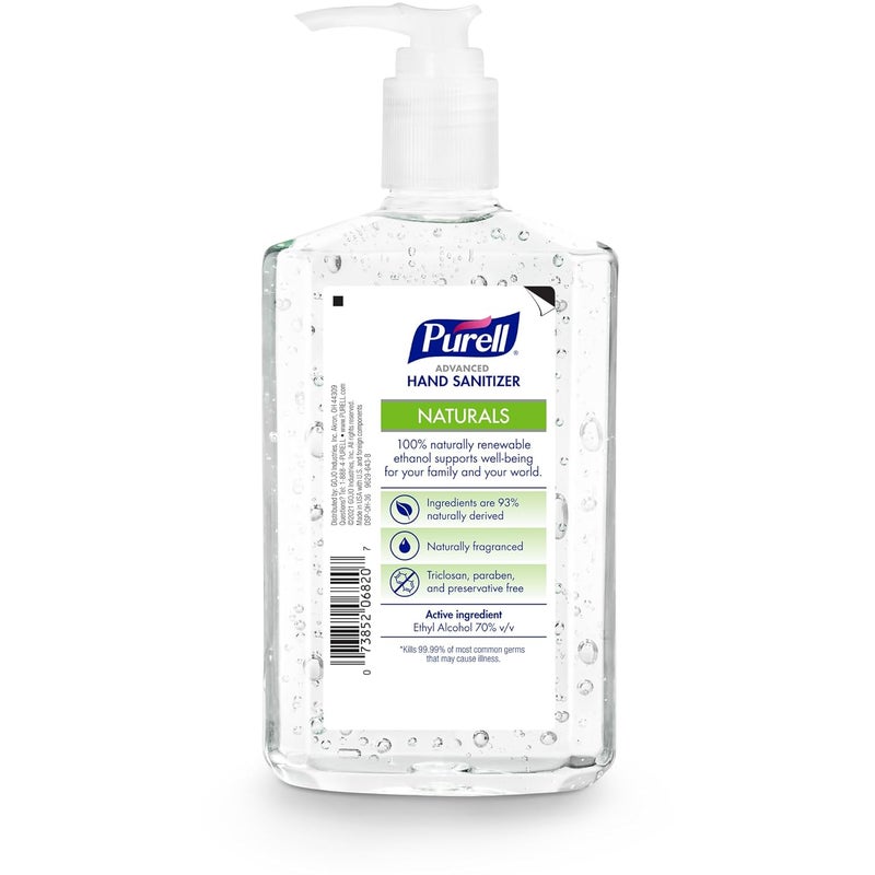Purell معقم يدين متقدم من ناتشورالز مع كحول نباتي، برائحة الحمضيات، زجاجة مضخة سعة 12 أونصة سائلة (عبوة من 4) - 3623-06-EC2 - Image 2