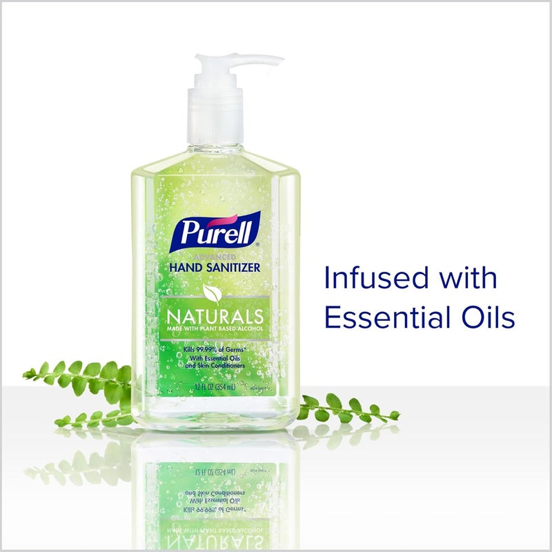 Purell معقم يدين متقدم من ناتشورالز مع كحول نباتي، برائحة الحمضيات، زجاجة مضخة سعة 12 أونصة سائلة (عبوة من 4) - 3623-06-EC2 - Image 4