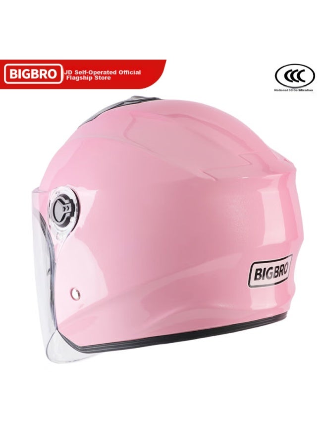 Bigbro B03 Pink 3c Double-lens Motorcycle Helmet Winter Uni Electric Scooter All-season Half Helmet - Image 4