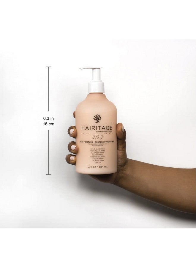 Hairitage بلسم S.O.S. Deep Moisture نباتي وخالٍ من القسوة؛ اشتريه من Balanced Beauty، لدينا عبوات صديقة للبيئة!! 13 أونصة سائلة (عبوة واحدة) - Image 4