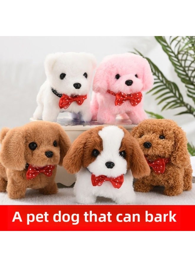 Simulation Plush Toy Dog Children's Toy Can Walk Can Call Electric Puppy Boy Electronic Pet Dog-Color:Labrador White-Specification:No Battery, No Collar, No Tie  - Image 5