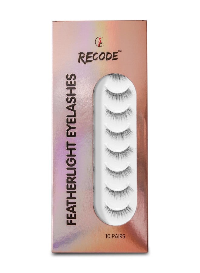 Recode RE08 Featherlight Faux Mink Eyelashes-Transparent Band,Pack of 10 - Image 2