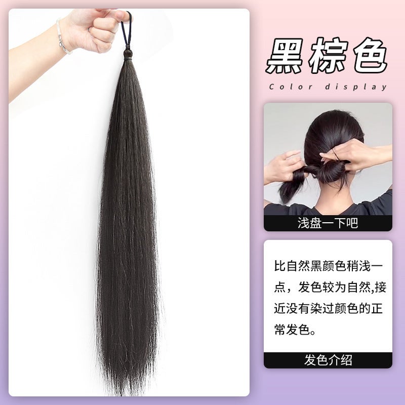Xuchang Self-Winding Ball Head Wig Hair Ring Hair Bundle Integrated Simulation Hair Fluffy Lazy Man Hair Wig Bag Bud - Image 1