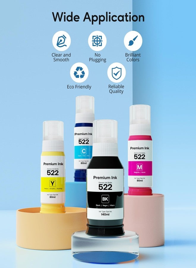 CEEBOO 522 Ultra-high Capacity Refill Ink Bottle Black Replacement for Epson 522 Black Ink Refill Bottles (Not Sublimation Ink), 2 Black 140 mL, 2 Bottles - Image 5