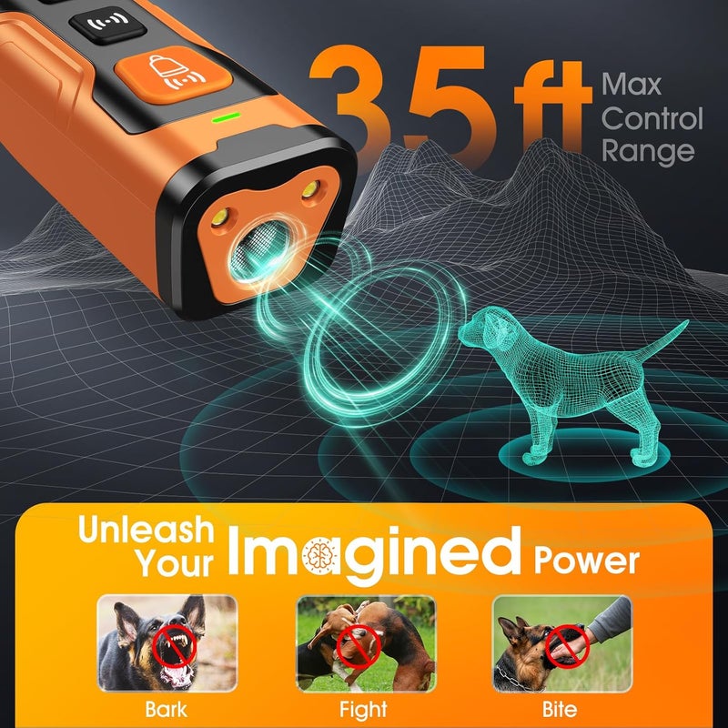 HeeNzz Dog Bark Deterrent Devices for Own or Neighbor's Dog Ultrasonic Dog Training Device Safe & Effective Portable Anti Barking Device for Dogs Indoor Outdoor Use Orange - Image 3