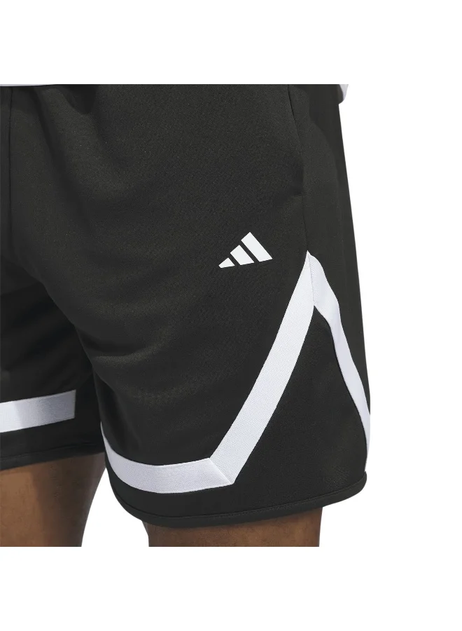adidas شورت كرة سلة برو بلوك أسود قصير للرجال مقاس XS بطول 9 بوصة