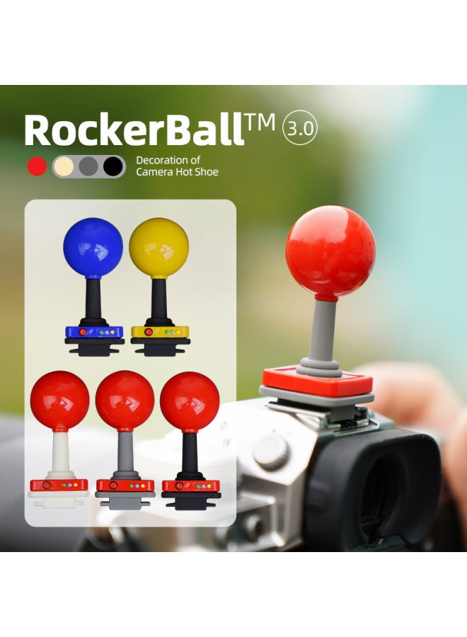 Red Ball Rocker Camera Hot Boot Cover For Fuji Canon Sony Nikon Camera Universal Decorative Protective Cover-Color:Red Ball-white Pole  - Image 2