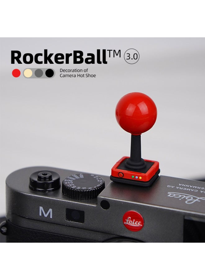 Red Ball Rocker Camera Hot Boot Cover For Fuji Canon Sony Nikon Camera Universal Decorative Protective Cover-Color:Red Ball-white Pole  - Image 1