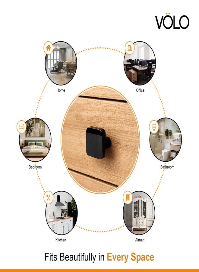 VOLO Black Matt/Satin Cabinet Knob/Wardrobe Door Knobs/Cupboard Drawer Pull Handle/Kitchen Drawer Knob(Knob_S-175, 10 Pcs) - Image 4