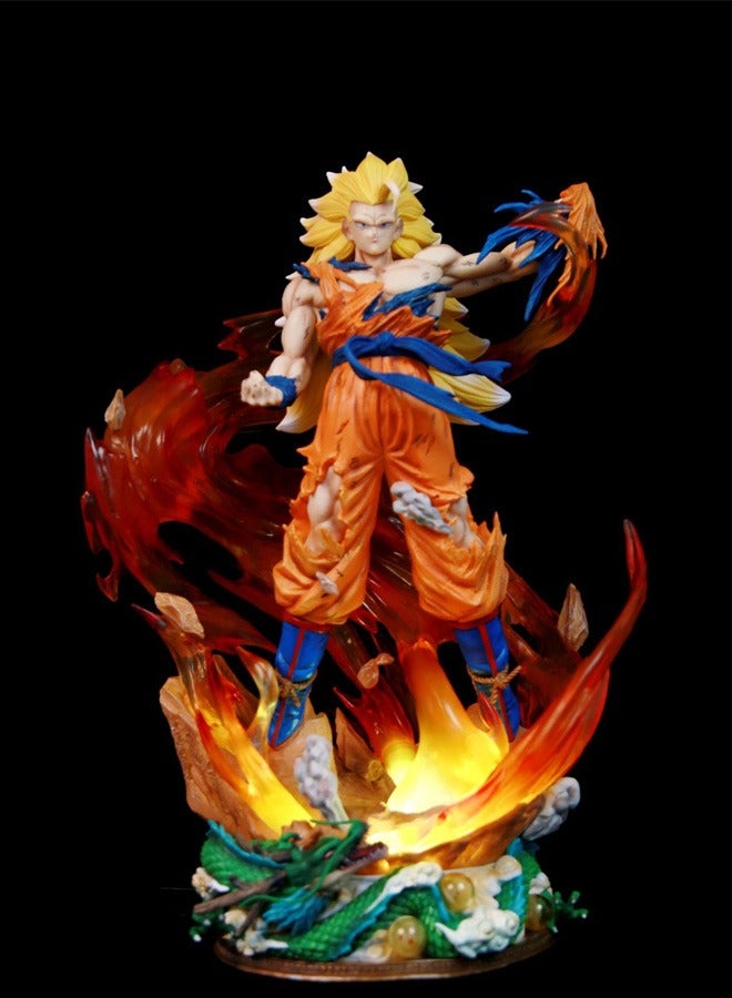 Wukong hand-made three-head sculpture replacement luminous Action Figure Decorative Resin Sculpture Home Decor Statue, Art Figurine Home Decor, Suitable for Office, Living Room, Bedroom, Bookshelf, TV Cabinet, Desktop  - Image 2